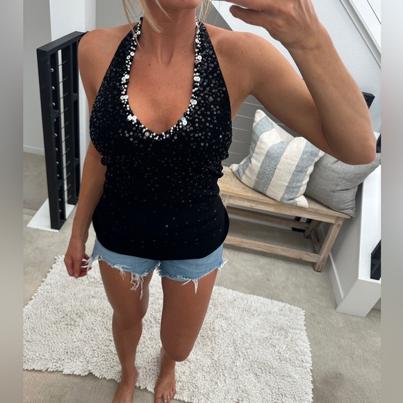 White House Black Market Tops - White House black market Halter Top with beaded detail luxury business casual S